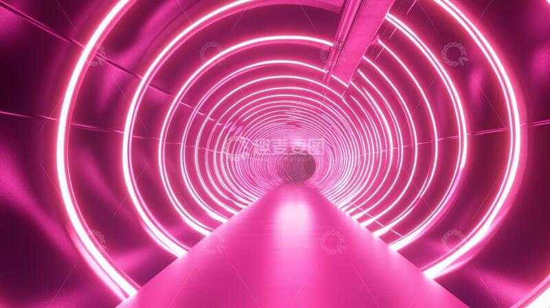 高清大图下载【趣麦麦图】粉色隧道走廊粉色梦幻