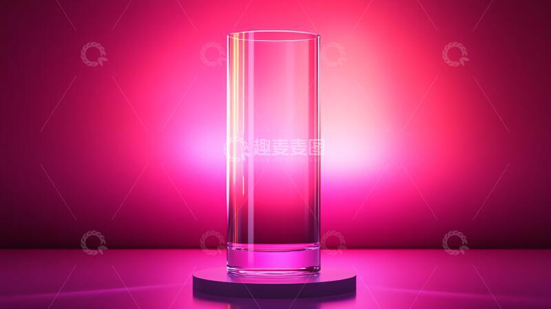高清大图下载【趣麦麦图】玻璃讲台玻璃奖杯粉色
