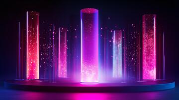 霓虹灯展台背景光柱立体