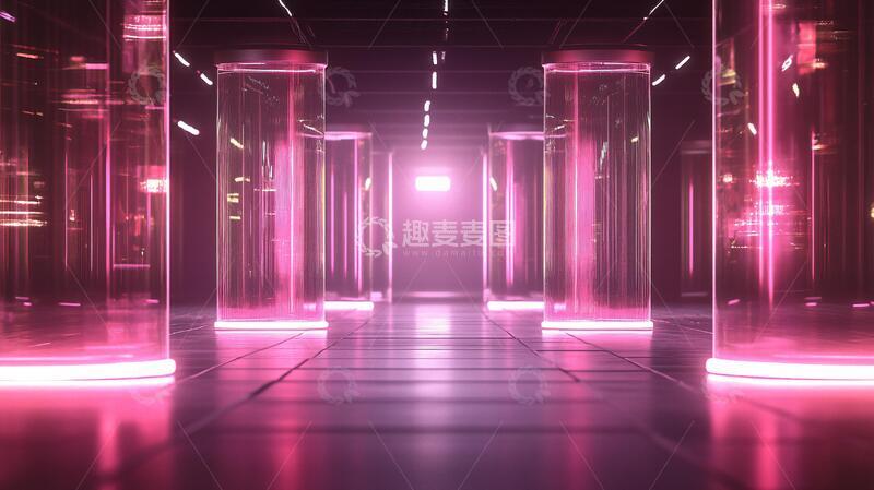 高清大图下载【趣麦麦图】科幻灯光走廊16