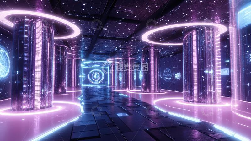 高清大图下载【趣麦麦图】科幻灯光走廊15