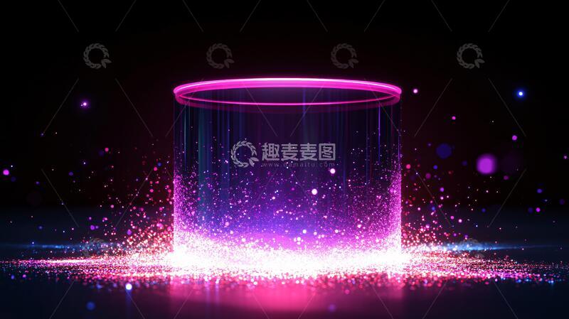 高清大图下载【趣麦麦图】线体梦幻舞台酒红动感1