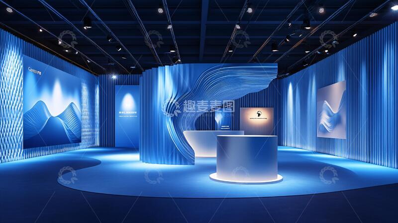 高清大图下载【趣麦麦图】蓝色展厅设计
