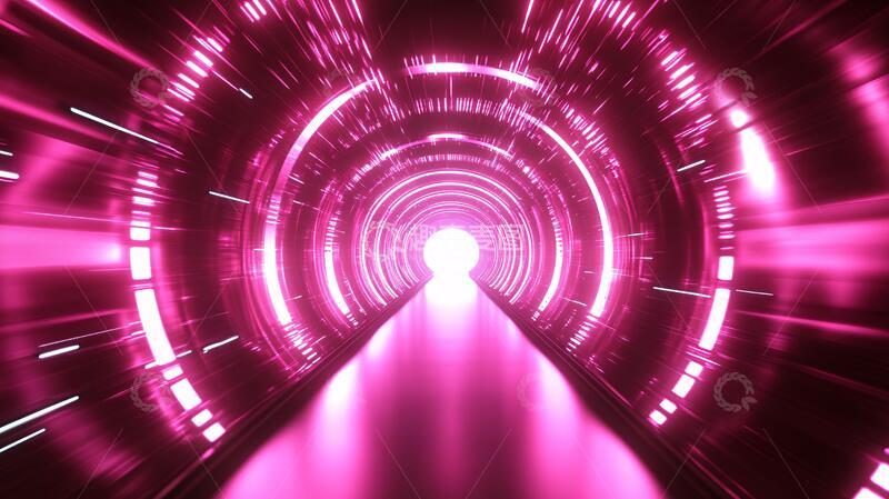 高清大图下载【趣麦麦图】幻想隧道科技幻想灯光