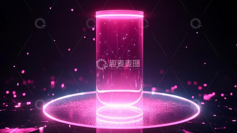 高清大图下载【趣麦麦图】粉色圆柱体展示台12