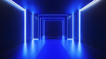 霓虹走廊走廊科幻灯光