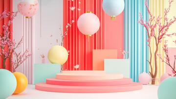 简约美陈粉色女神造型