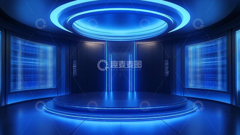 高清大图下载【趣麦麦图】蓝色梦幻电梯