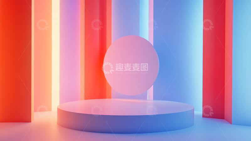 高清大图下载【趣麦麦图】简约秀场讲台粉色舞台