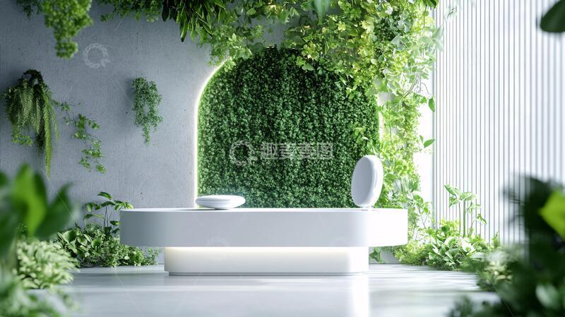 高清大图下载【趣麦麦图】绿植展台绿色前台植物