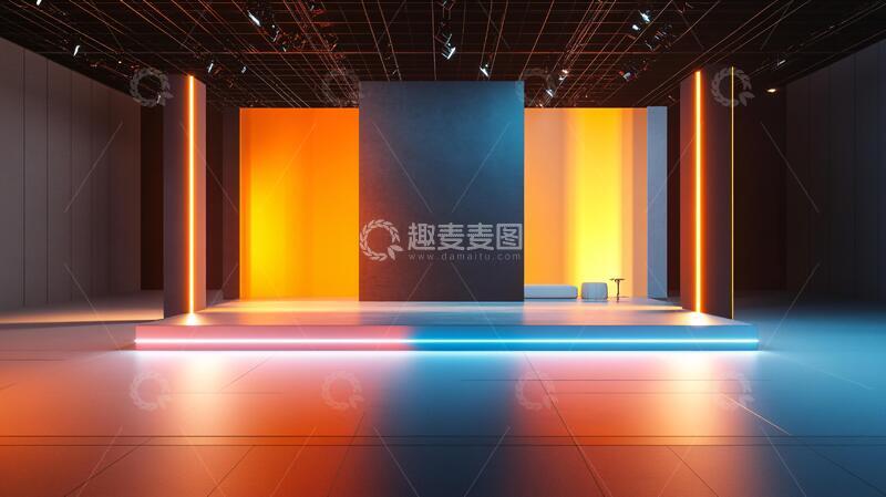 高清大图下载【趣麦麦图】简约秀场舞台背景展厅