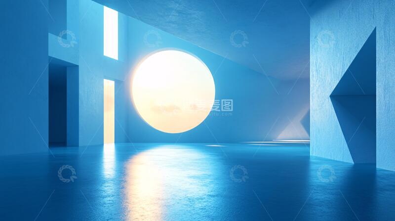 简约秀场房间蓝色主义