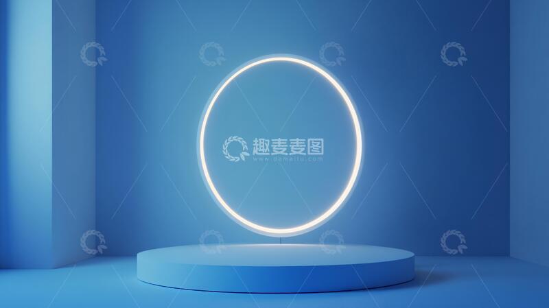 高清大图下载【趣麦麦图】简约秀场蓝色圆形场景