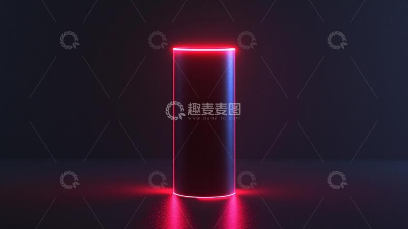 高清大图下载【趣麦麦图】霓虹灯展台粉色光柱竖线