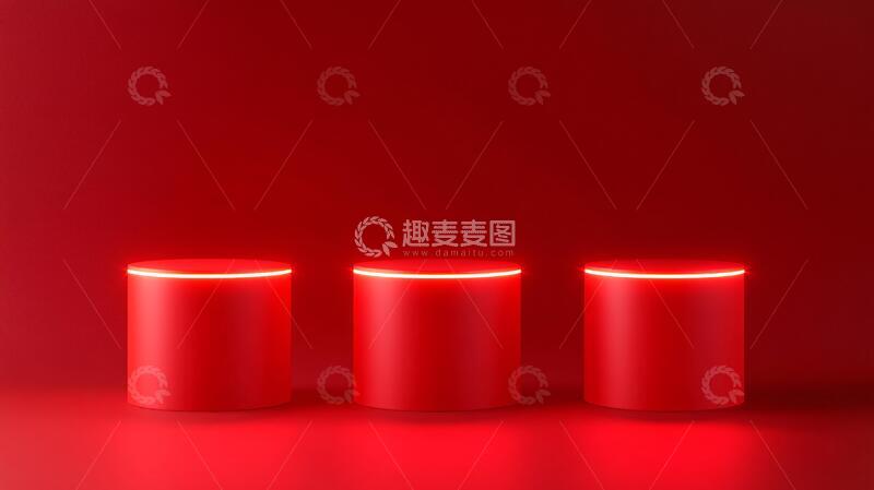 高清大图下载【趣麦麦图】深红色底座底座立体场景1