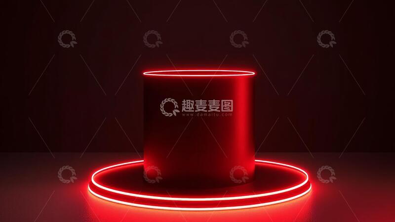 高清大图下载【趣麦麦图】霓虹灯展台圆形场景舞台