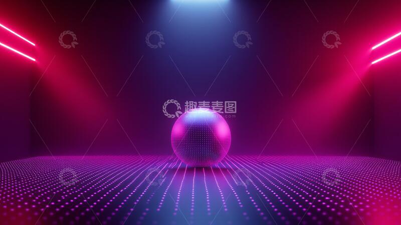 高清大图下载【趣麦麦图】粉红色球体球体粉色平台