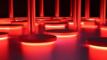 发光展台讲台光柱红色