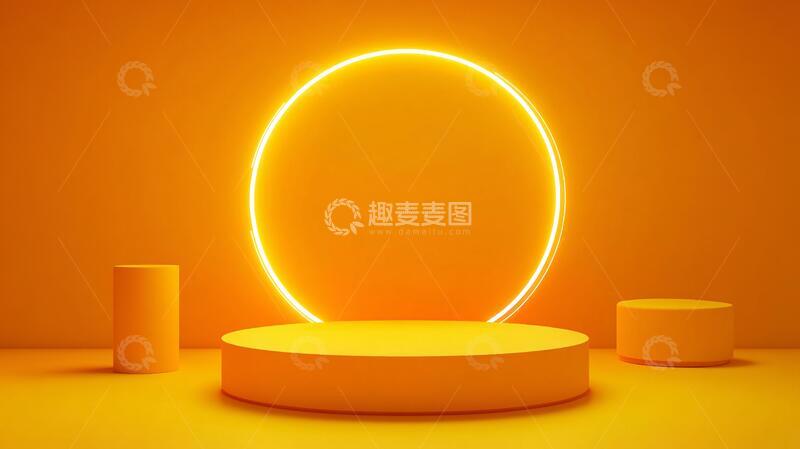 高清大图下载【趣麦麦图】简约秀场圆形讲台平台