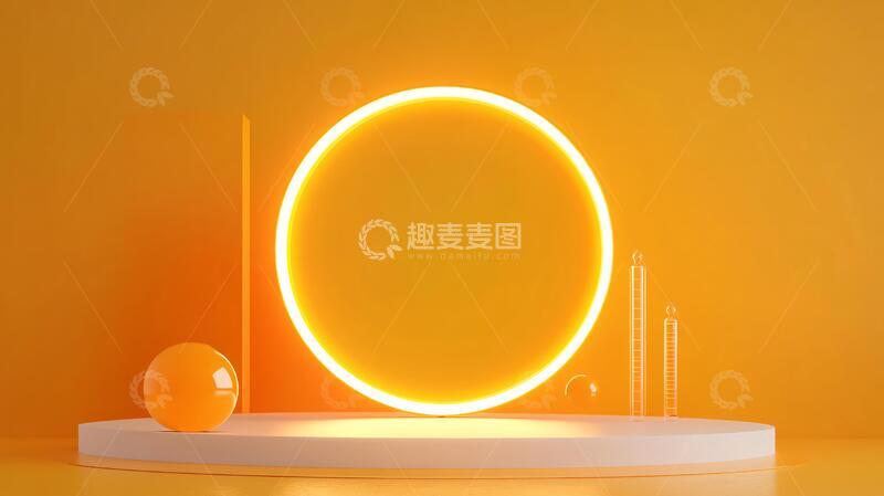 高清大图下载【趣麦麦图】简约秀场橙色背景科技