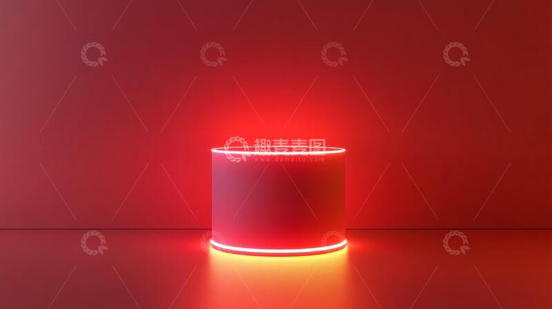 高清大图下载【趣麦麦图】霓虹灯展台底座平台粉色