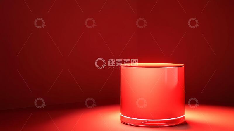高清大图下载【趣麦麦图】红色立体场景舞台展台5