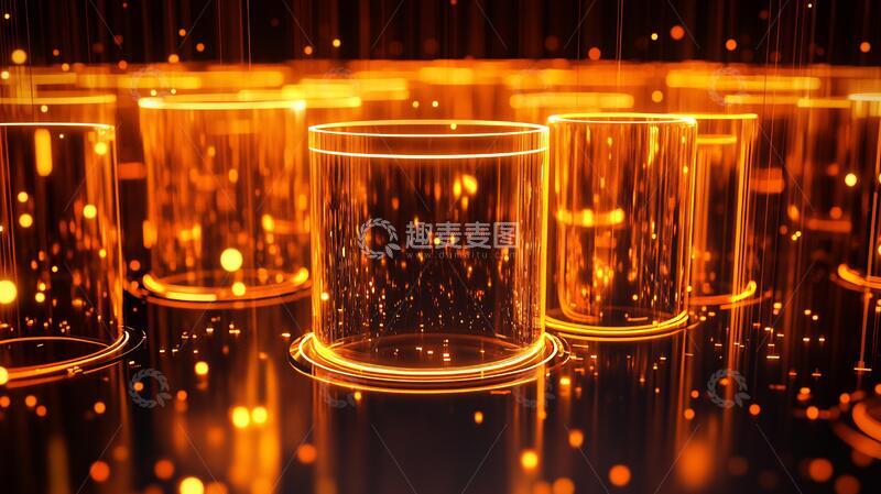 高清大图下载【趣麦麦图】金色圆柱展示台