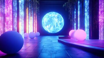 赏月美陈场景星球宇宙