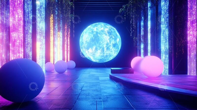 高清大图下载【趣麦麦图】赏月美陈场景星球宇宙