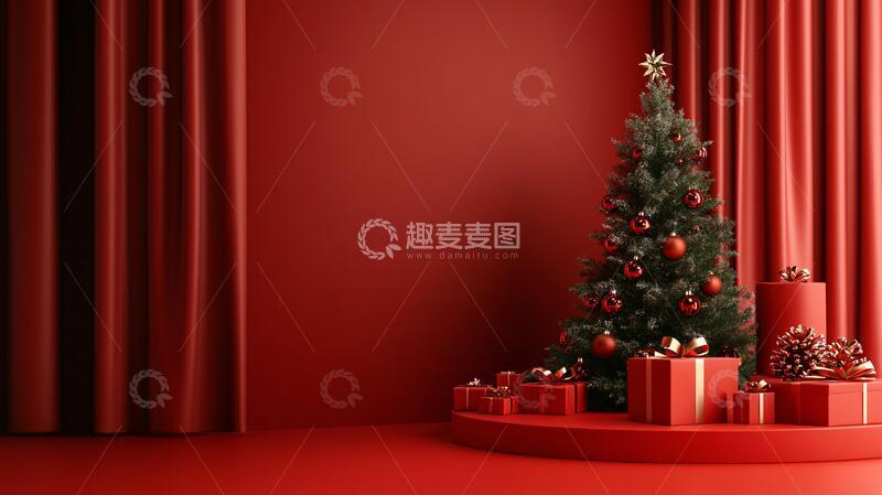 高清大图下载【趣麦麦图】大红场景红色场景舞台