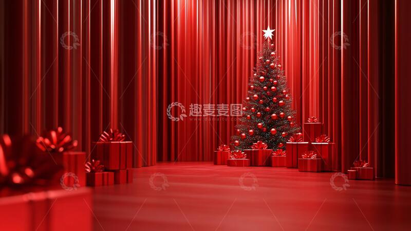 圣诞树舞台圣诞背景舞台