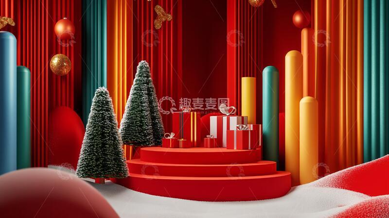 高清大图下载【趣麦麦图】圣诞主视觉圣诞背景视觉
