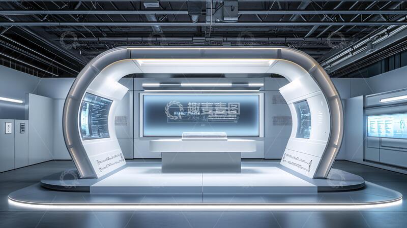 科技感前台科技展厅前台