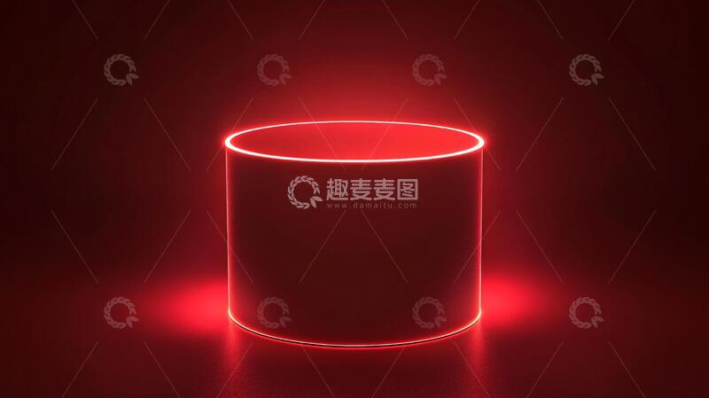 高清大图下载【趣麦麦图】霓虹灯展台科技感光圆形