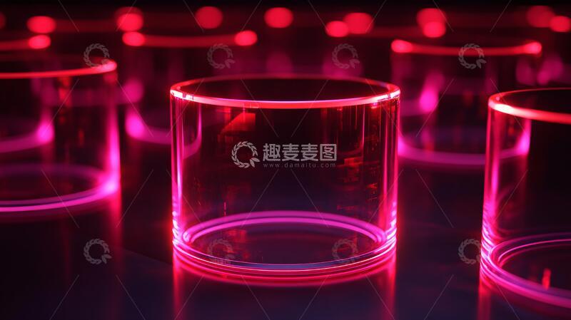 高清大图下载【趣麦麦图】粉色圆柱体展示台1