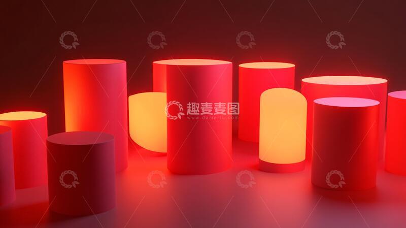 高清大图下载【趣麦麦图】立体渐变发光体设计17