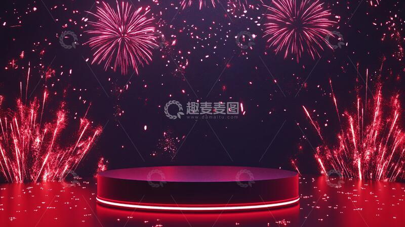 高清大图下载【趣麦麦图】红色发布会颁奖典礼