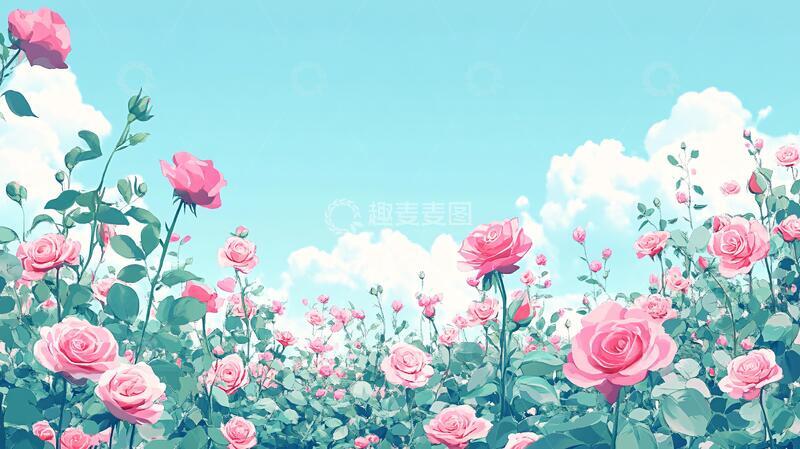 高清大图下载【趣麦麦图】娇艳玫瑰花丛