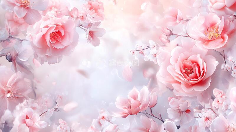 高清大图下载【趣麦麦图】梦幻花朵唯美绽放背景2