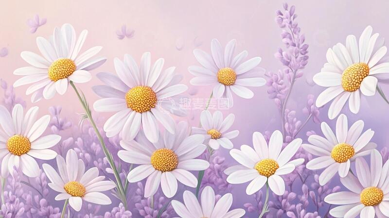 高清大图下载【趣麦麦图】雏菊板绘插画11