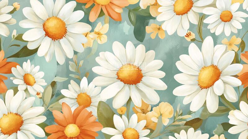 高清大图下载【趣麦麦图】雏菊板绘插画8