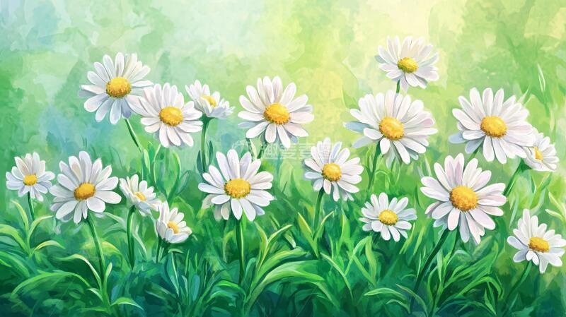 高清大图下载【趣麦麦图】雏菊板绘插画5
