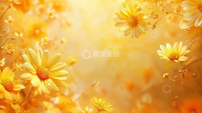 高清大图下载【趣麦麦图】唯美黄秋英背景2