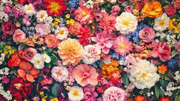 高清鲜花墙鲜花花墙彩色