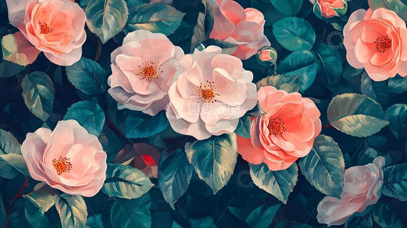 高清大图下载【趣麦麦图】浮雕缤纷花卉10