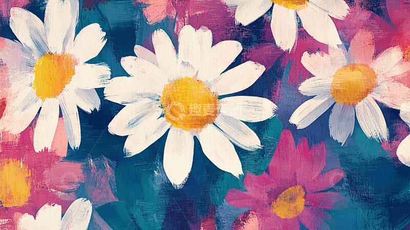 高清大图下载【趣麦麦图】雏菊板绘插画3