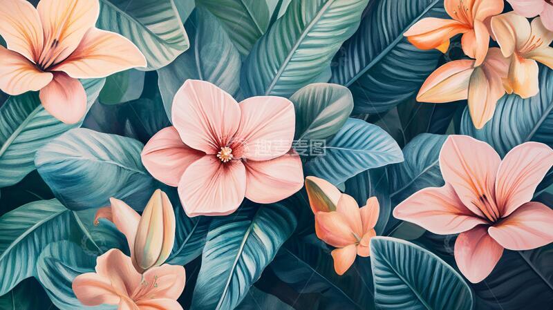 高清大图下载【趣麦麦图】田园风热带树叶花朵4