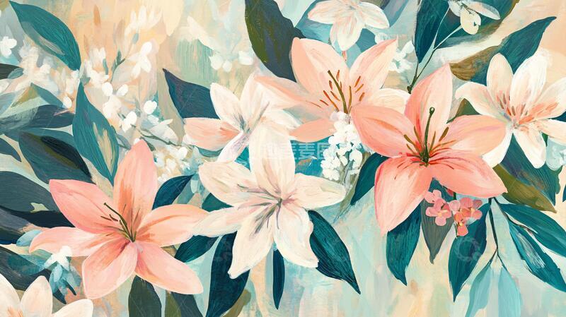 高清大图下载【趣麦麦图】百合包装插画