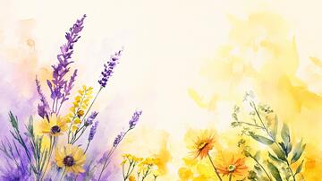 手绘水彩效果太阳花