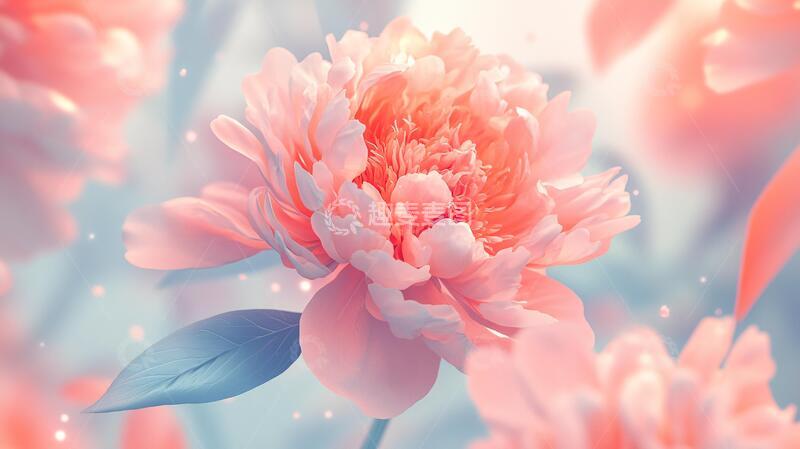 高清大图下载【趣麦麦图】梦幻牡丹花牡丹插画花卉